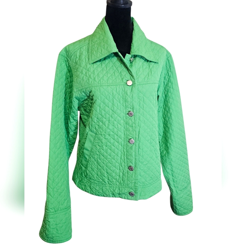 Chadwicks Quilted Green Jacket Size 6